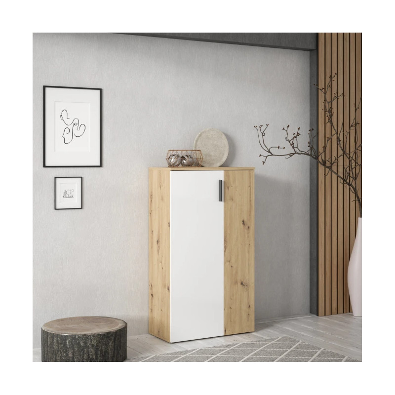 Szafka na buty 2-drzwiowa 70 cm Dąb Artisan/Biały — Domowanie