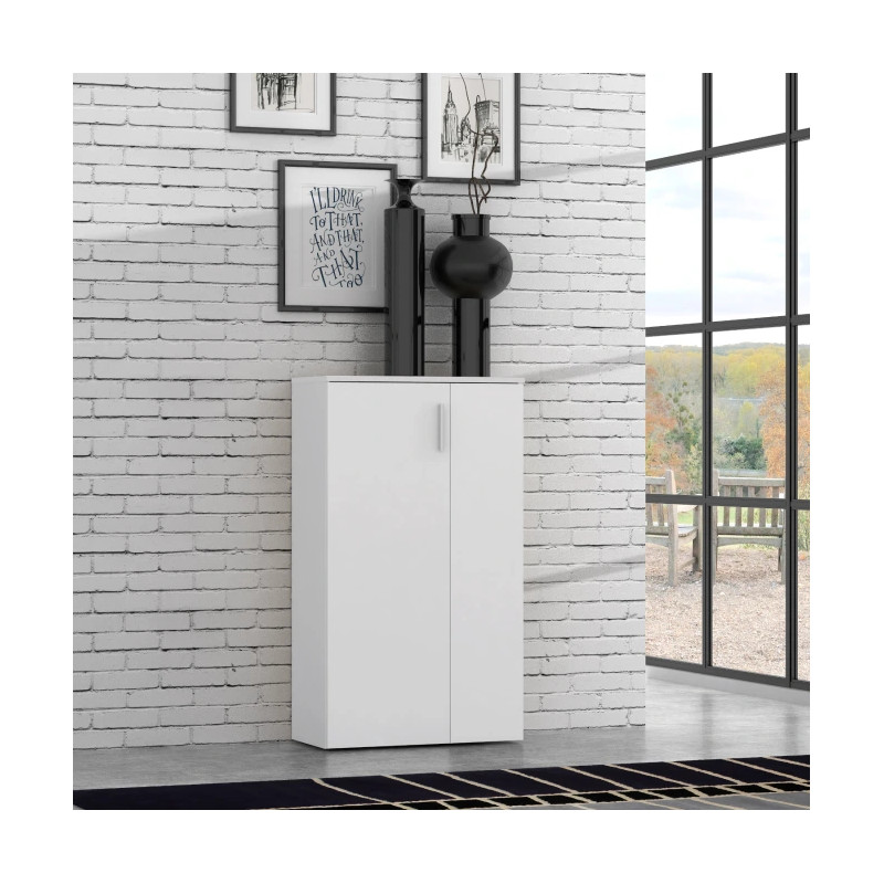 Szafka na buty NET106 Biała 70 cm — styl skandynawski — Domowanie.pl