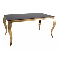 Stół Prince czarny/złoty 90(150)x75