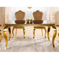 Stół Prince czarny/złoty 90(150)x75