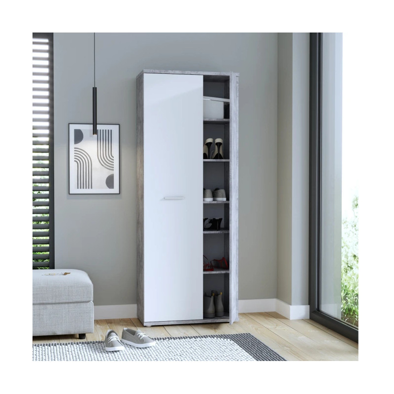 Nowoczesna szafa NET106 Beton/Biały – Kup w Domowanie