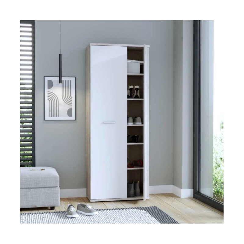 Szafa na buty NET106 Dąb Piaskowy/Biały – 70 cm | Domowanie