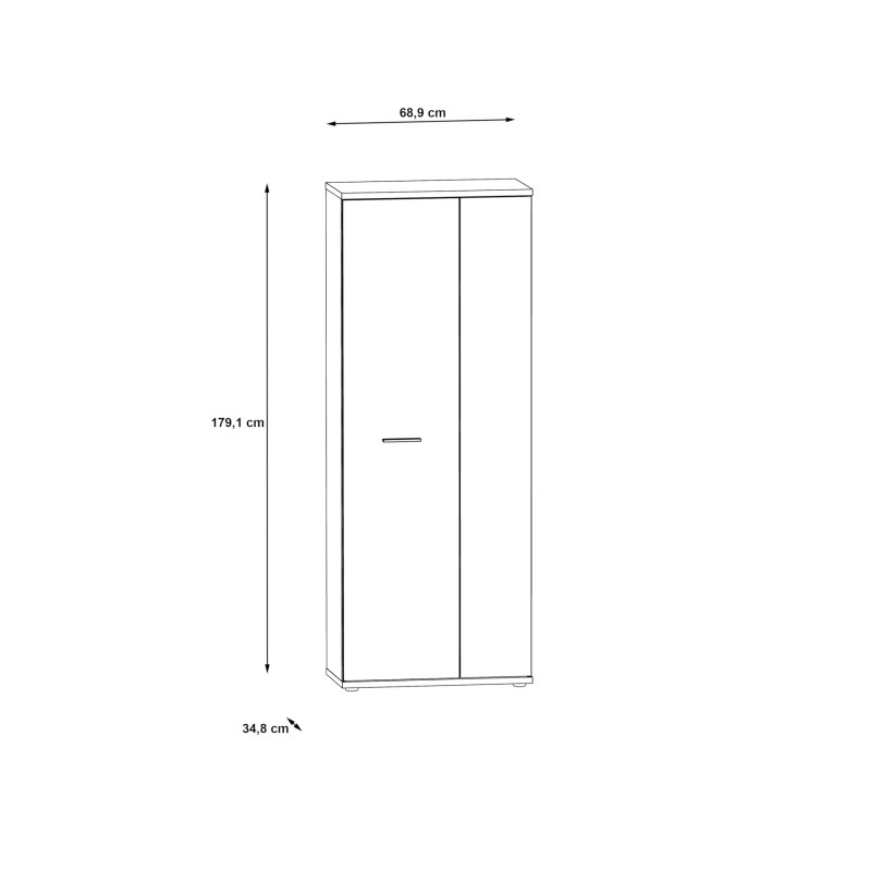 Szafa na buty NET106 Dąb Piaskowy/Biały – 70 cm | Domowanie