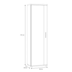 Szafa na buty z lustrem NET106 Biała – 50 cm | Domowanie