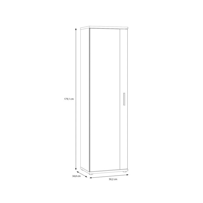 Szafa na buty z lustrem NET106 Biała – 50 cm | Domowanie