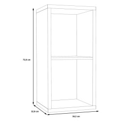 Mały regał otwarty NET106 Dąb Artisan – 2 wnęki | Domowanie