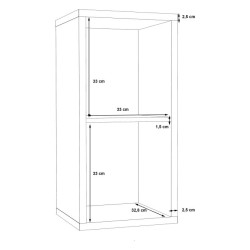 Mały regał otwarty NET106 Dąb Artisan – 2 wnęki | Domowanie