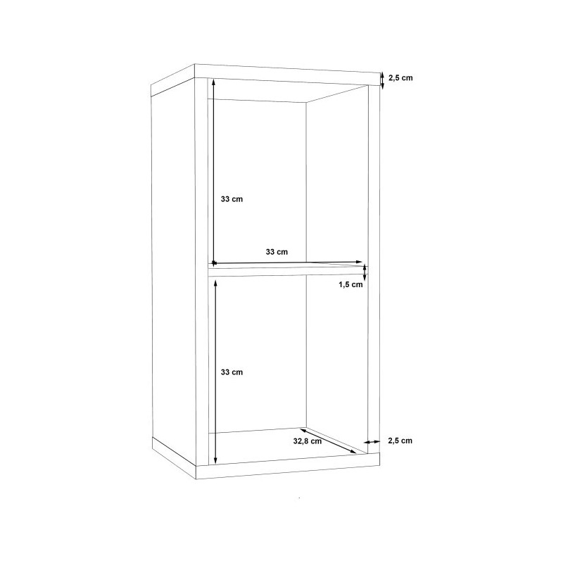 Mały regał otwarty NET106 Dąb Artisan – 2 wnęki | Domowanie
