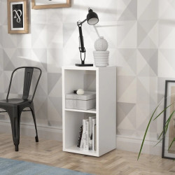 Mały regał NET106 Biały – otwarta półka 2 wnęki | Domowanie