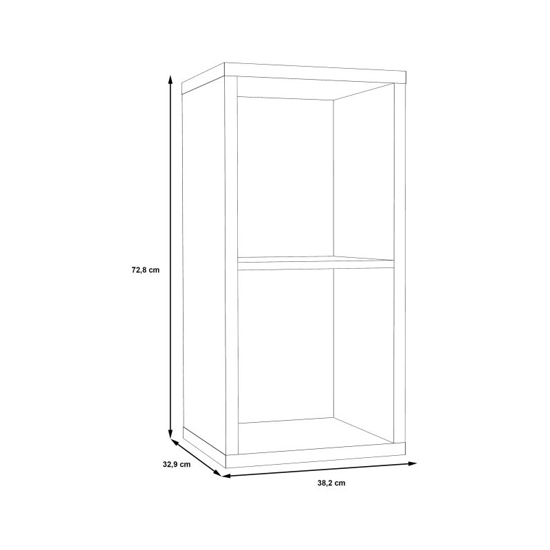 Mały regał NET106 Biały – otwarta półka 2 wnęki | Domowanie