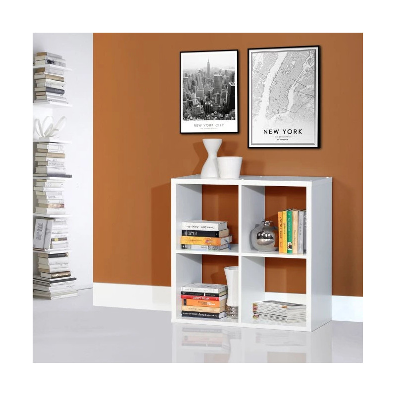 Regał kwadratowy NET106 Biały – 4 wnęki | Domowanie