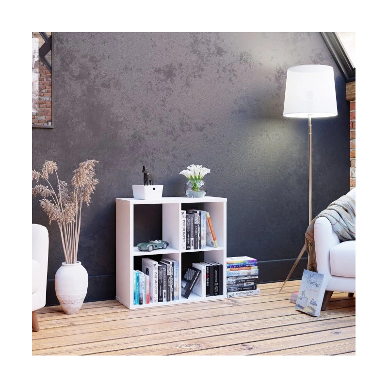 Regał kwadratowy NET106 Biały – 4 wnęki | Domowanie