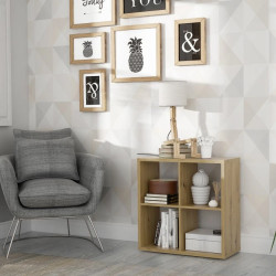 Regał NET106 Dąb Artisan – kwadratowy z 4 wnękami | Domowanie