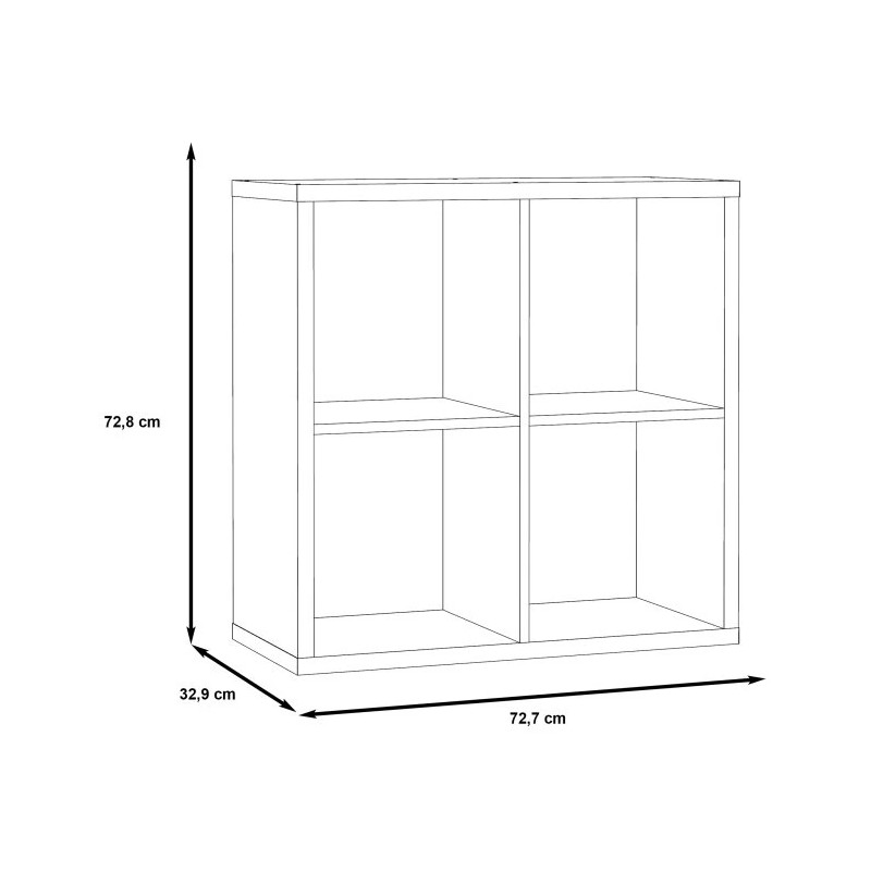 Regał NET106 Dąb Artisan – kwadratowy z 4 wnękami | Domowanie