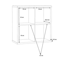 Regał NET106 Dąb Artisan – kwadratowy z 4 wnękami | Domowanie