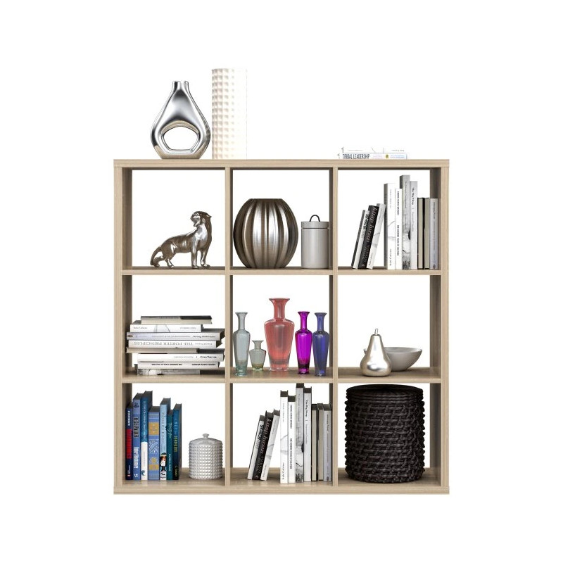 Regał NET106 Dąb Sonoma – 6 wnęk, lekki design | Domowanie