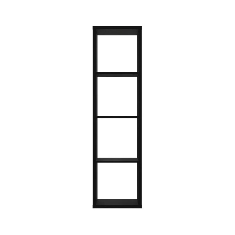 Wąski regał NET106 Czarny – nowoczesny styl i 4 wnęki