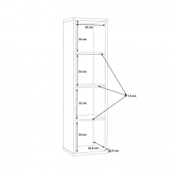 Wąski regał NET106 Czarny – nowoczesny styl i 4 wnęki