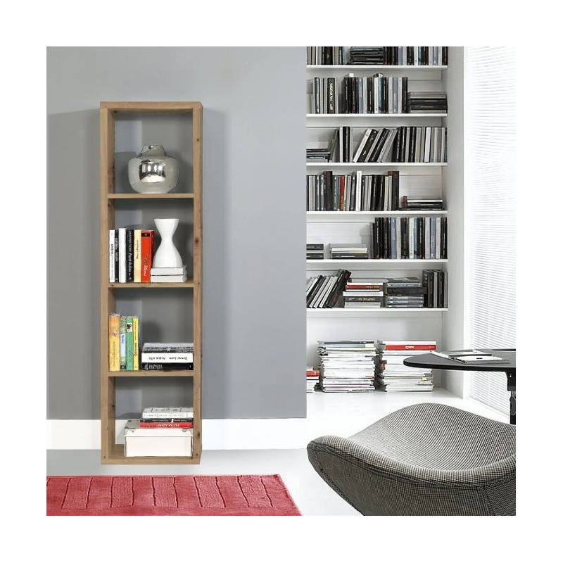 Wąski regał NET106 Dąb Artisan – stylowy i praktyczny mebel