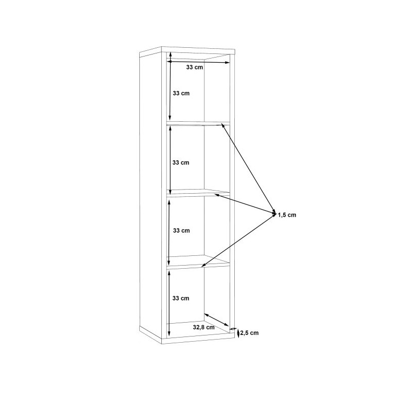 Wąski regał NET106 Dąb Artisan – stylowy i praktyczny mebel