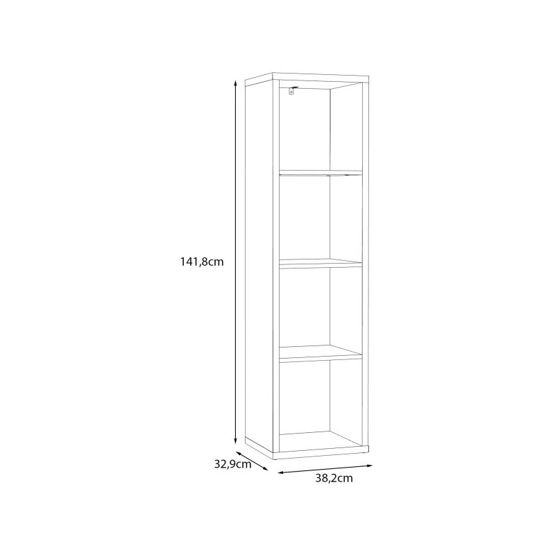 Wąski regał NET106 Dąb Sonoma – elegancki mebel do każdego wnętrza