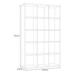 Duży regał NET106 Beton Jasnoszary – 15 wnęk, nowoczesny styl