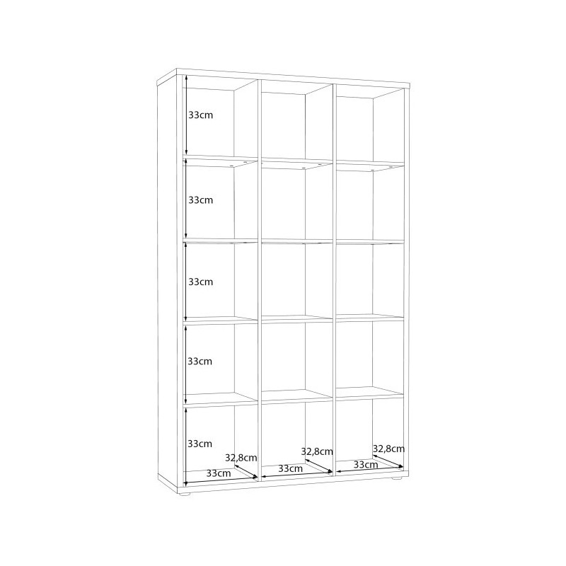 Duży regał NET106 Beton Jasnoszary – 15 wnęk, nowoczesny styl
