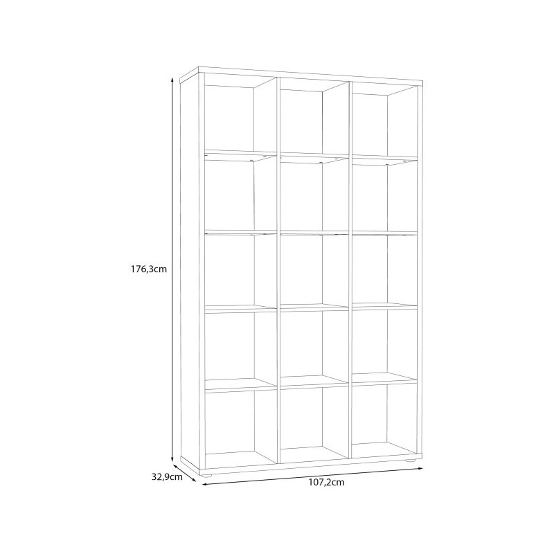 Duży regał NET106 Biały – 15 wnęk, nowoczesny i pojemny