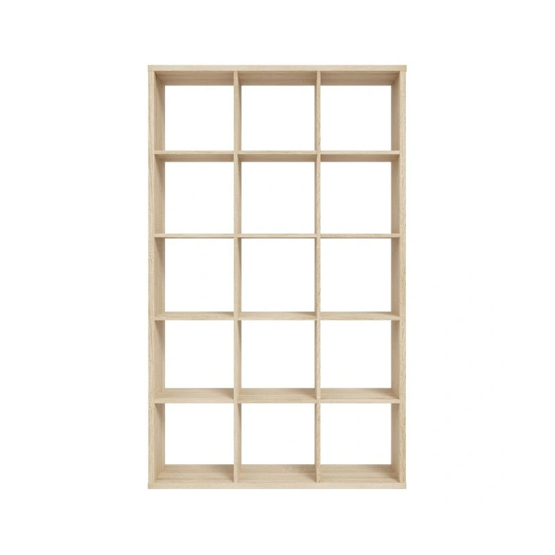 Duży regał NET106 Dąb Sonoma – 15 wnęk, styl i funkcjonalność