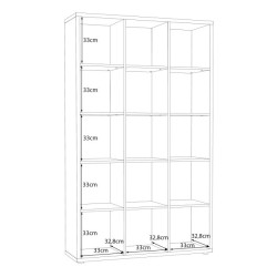 Duży regał NET106 Dąb Sonoma – 15 wnęk, styl i funkcjonalność
