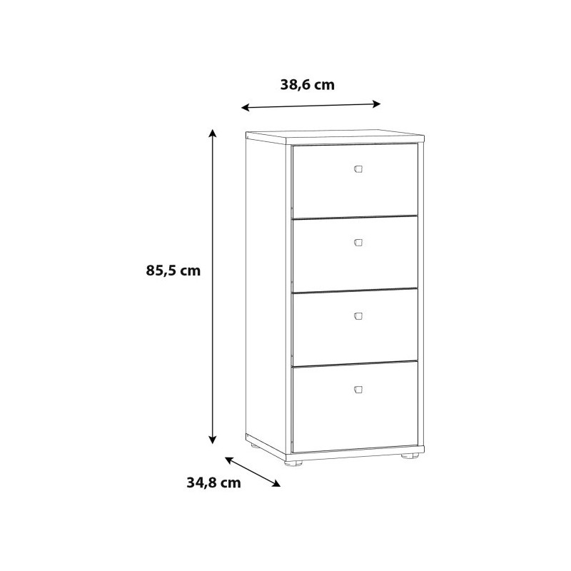 Komoda biała 4 szuflady nowoczesna – szybka wysyłka | Domowanie.pl