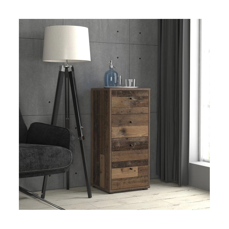 Komoda 4 szuflady Old-Wood Vintage – styl industrialny | Domowanie.pl