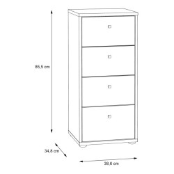 Komoda 4 szuflady Old-Wood Vintage – styl industrialny | Domowanie.pl