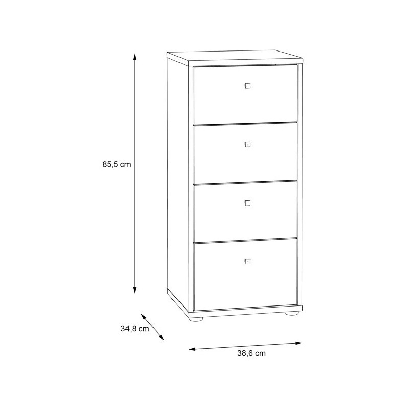 Komoda 4 szuflady Old-Wood Vintage – styl industrialny | Domowanie.pl