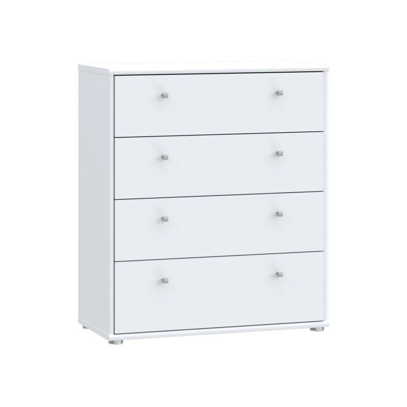 Komoda biała z uchwytami aluminium – kup teraz | Sklep Domowanie