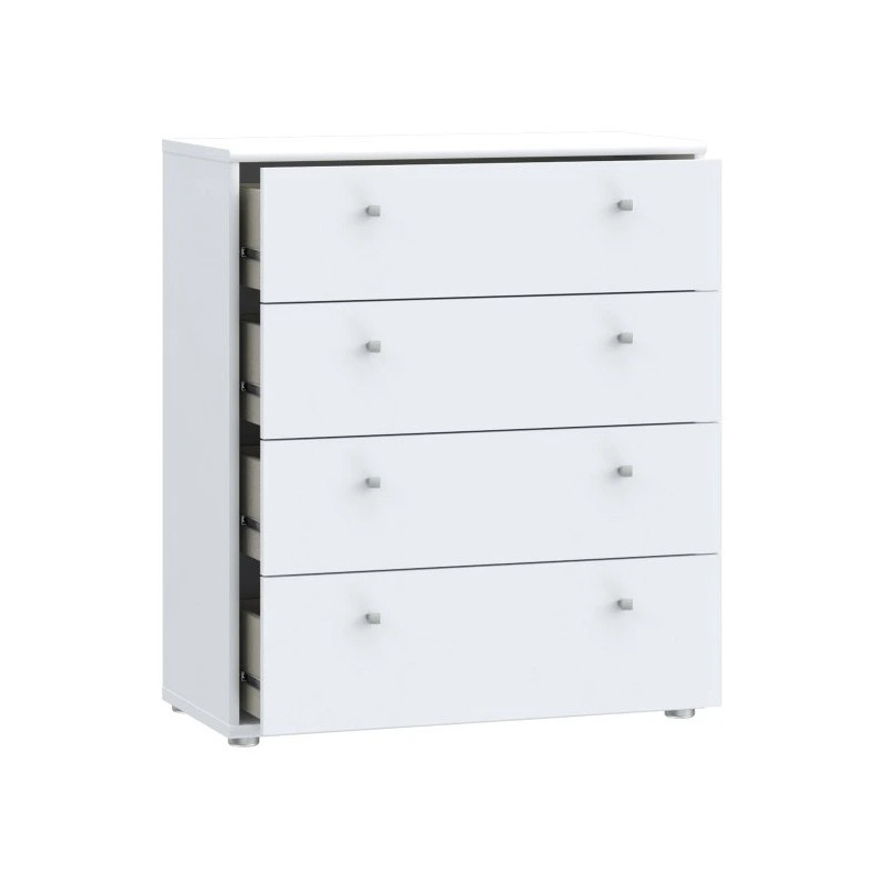 Komoda biała z uchwytami aluminium – kup teraz | Sklep Domowanie