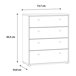 Komoda biała z uchwytami aluminium – kup teraz | Sklep Domowanie