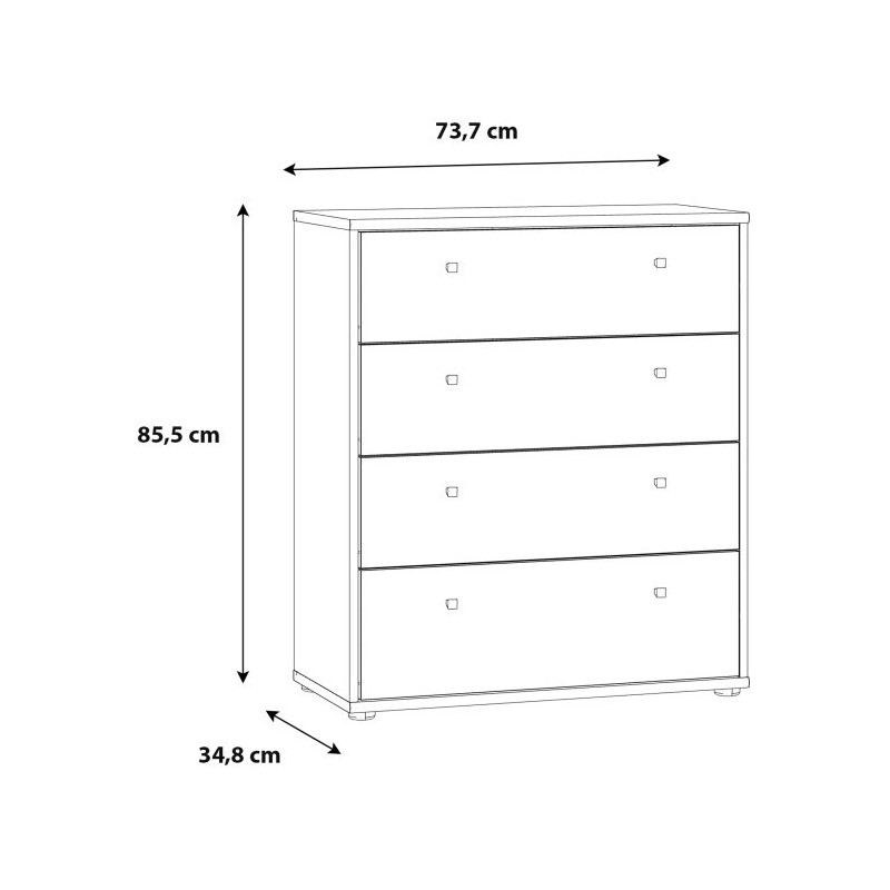 Komoda biała z uchwytami aluminium – kup teraz | Sklep Domowanie