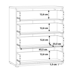 Komoda biała z uchwytami aluminium – kup teraz | Sklep Domowanie