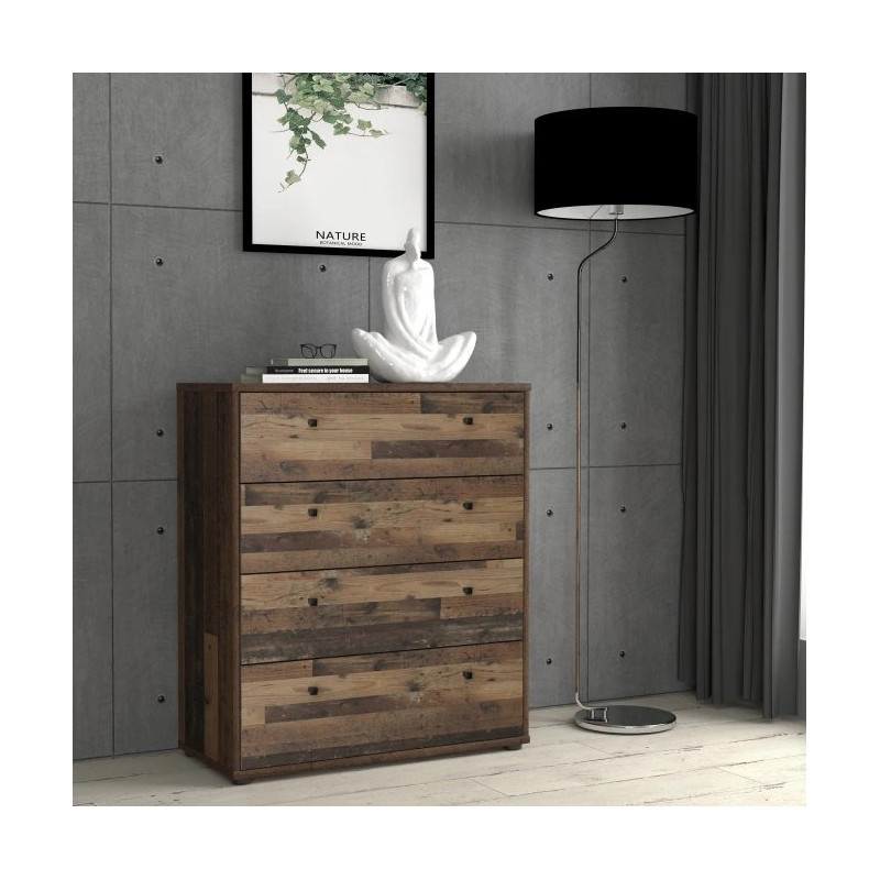 Komoda 4 szuflady Old-Wood Vintage – klasyka i styl | Domowanie.pl