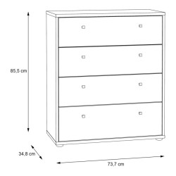 Komoda 4 szuflady Old-Wood Vintage – klasyka i styl | Domowanie.pl
