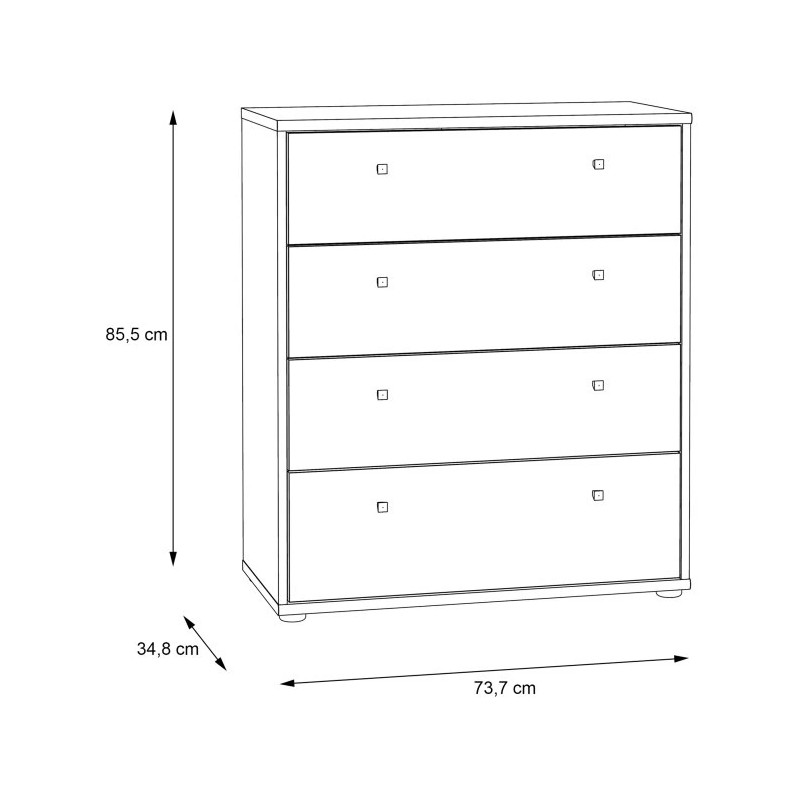 Komoda 4 szuflady Old-Wood Vintage – klasyka i styl | Domowanie.pl