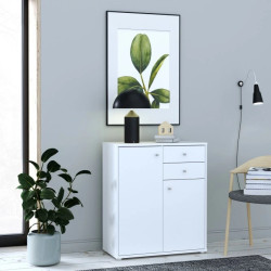 Komoda 2 szuflady 2 półki Biała – nowoczesny design | Domowanie.pl