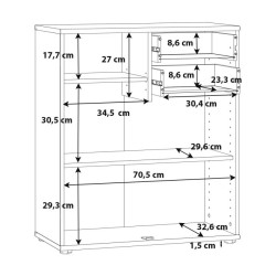 Komoda 2 szuflady 2 półki Biała – nowoczesny design | Domowanie.pl