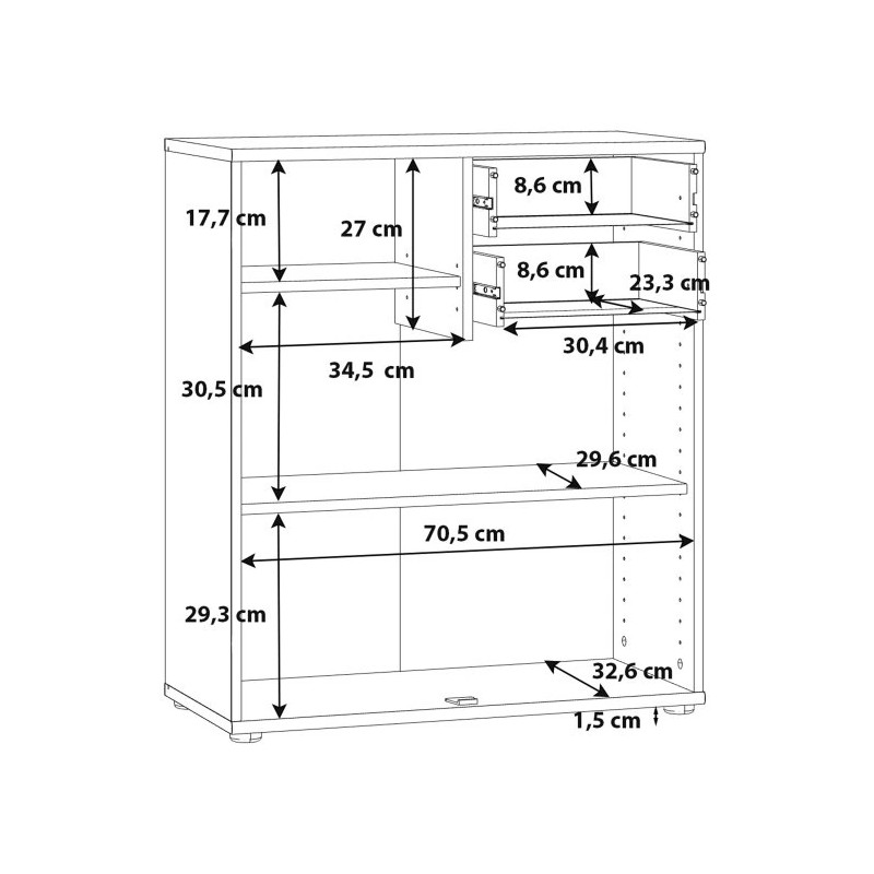 Komoda 2 szuflady 2 półki Biała – nowoczesny design | Domowanie.pl