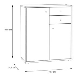 Nowoczesna komoda z półkami i dekoracyjnym drewnem | Sklep Domowanie