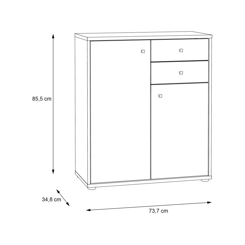 Nowoczesna komoda z półkami i dekoracyjnym drewnem | Sklep Domowanie
