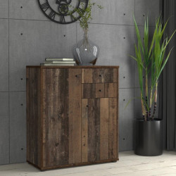 Nowoczesna komoda z półkami i dekoracyjnym drewnem | Sklep Domowanie