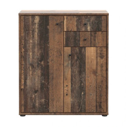 Nowoczesna komoda z półkami i dekoracyjnym drewnem | Sklep Domowanie