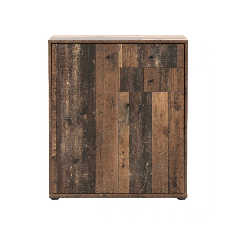 Nowoczesna komoda z półkami i dekoracyjnym drewnem | Sklep Domowanie